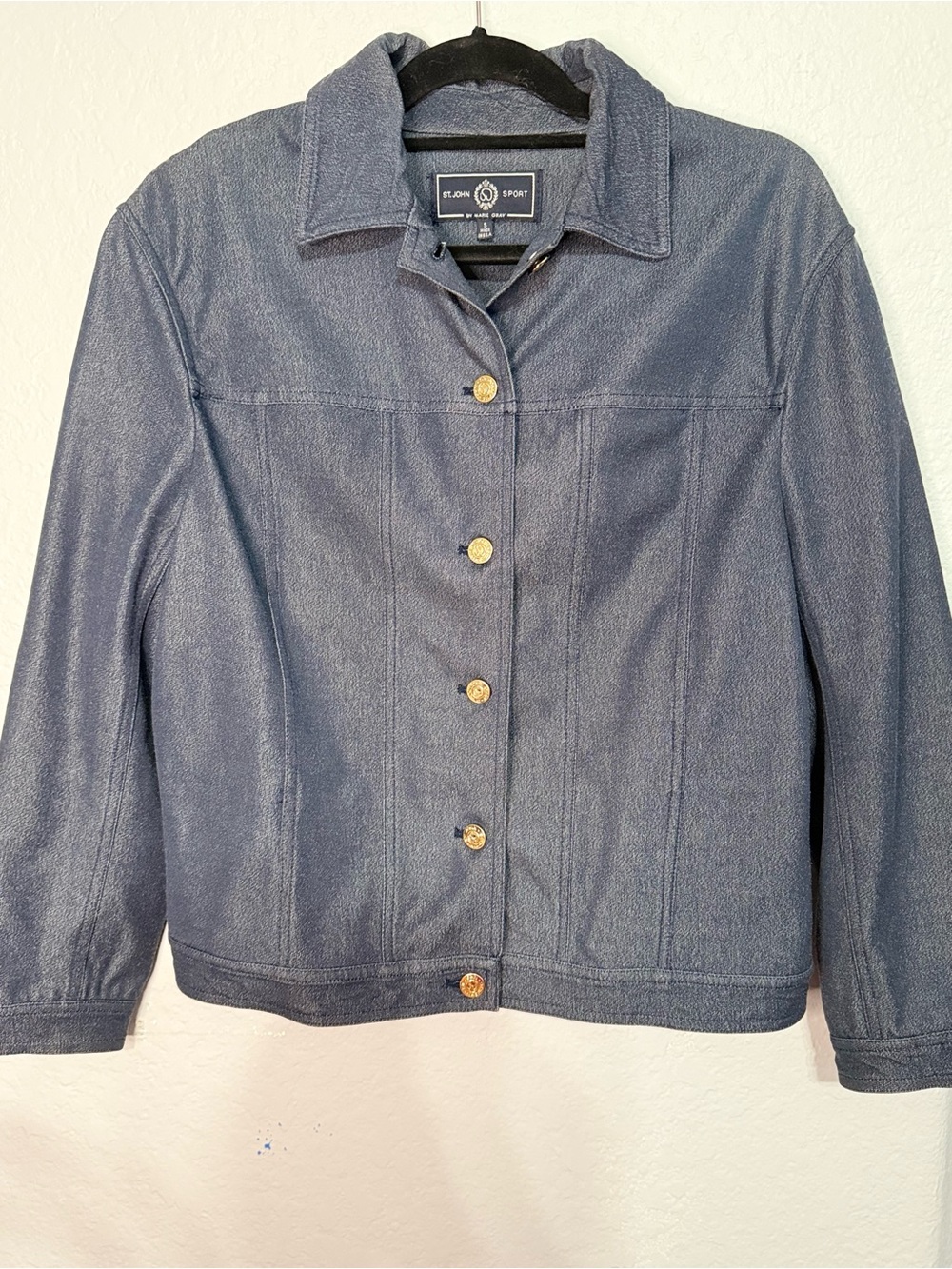 St. John Sport Classic Denim Jacket in Navy